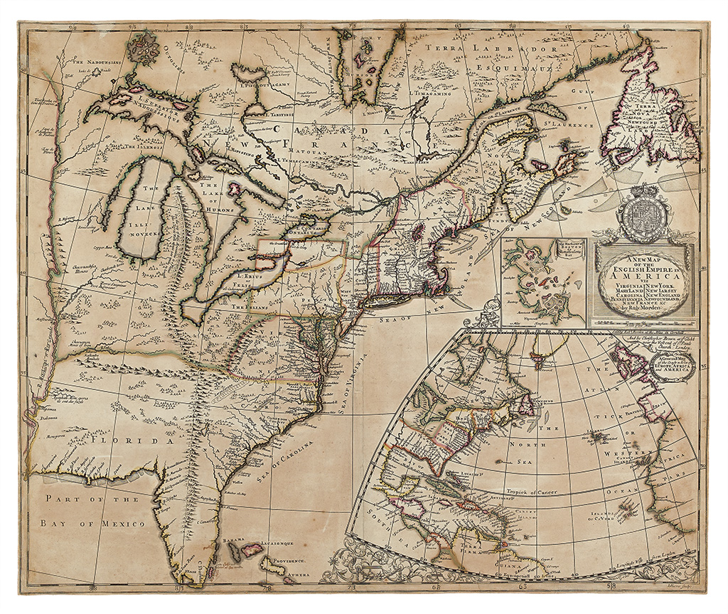 MORDEN, ROBERT. A New Map of the English Empire in America viz Virginia.